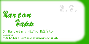 marton happ business card